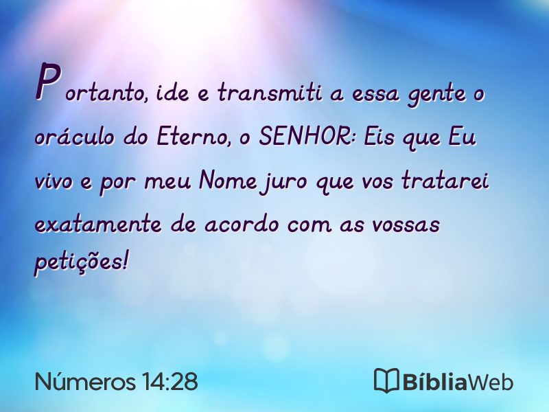 Números 14:28 em imagem para compartilhar