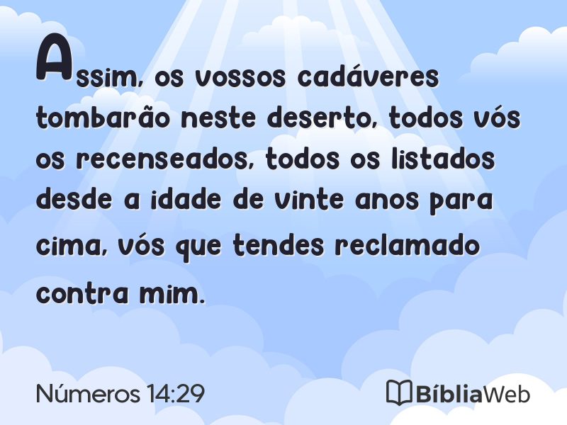 Números 14:29 em imagem para compartilhar