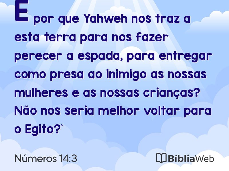 Números 14:3 em imagem para compartilhar