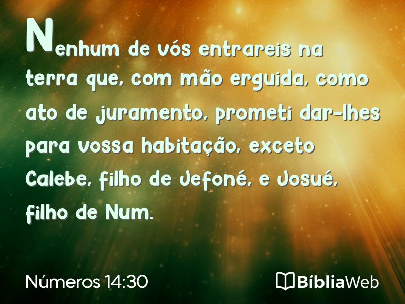 Números 14:30 em imagem para compartilhar