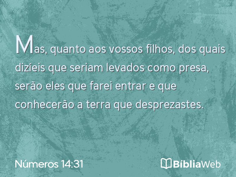 Números 14:31 em imagem para compartilhar
