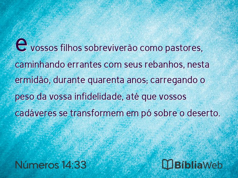 Números 14:33 em imagem para compartilhar