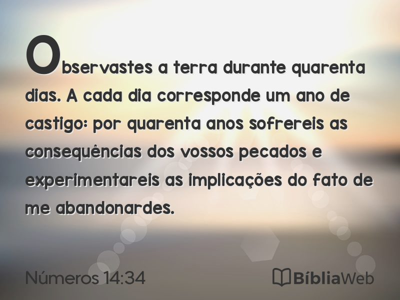 Números 14:34 em imagem para compartilhar