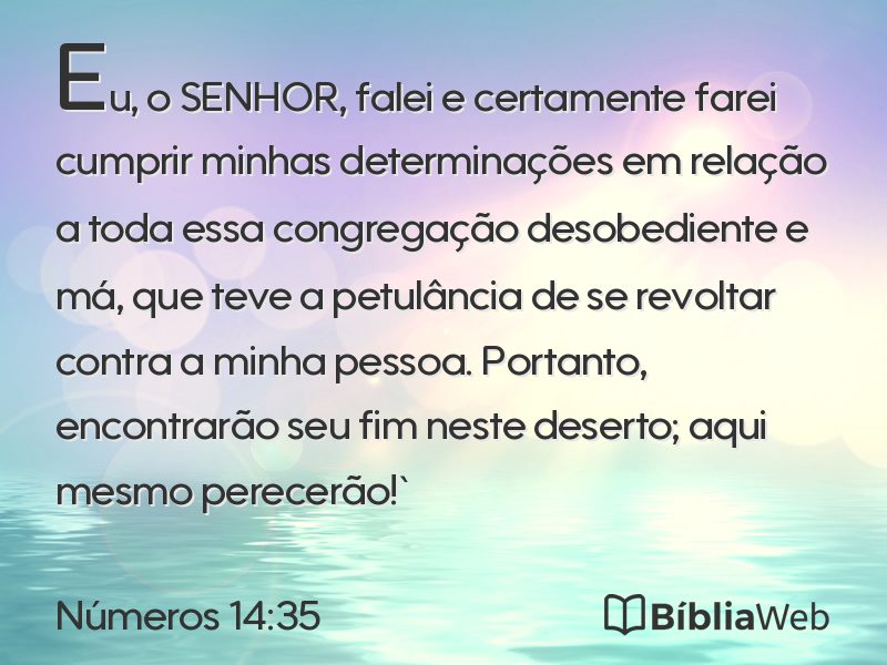 Números 14:35 em imagem para compartilhar