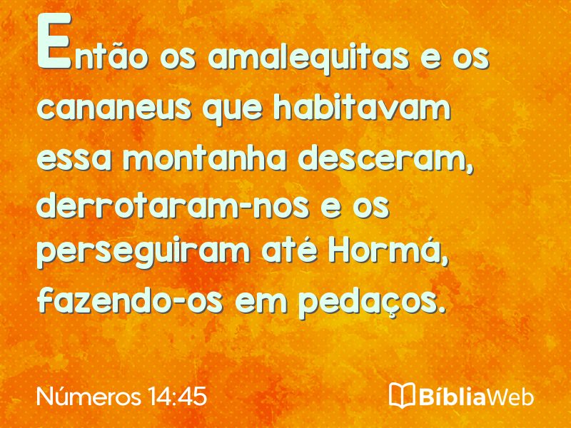 Números 14:45 em imagem para compartilhar