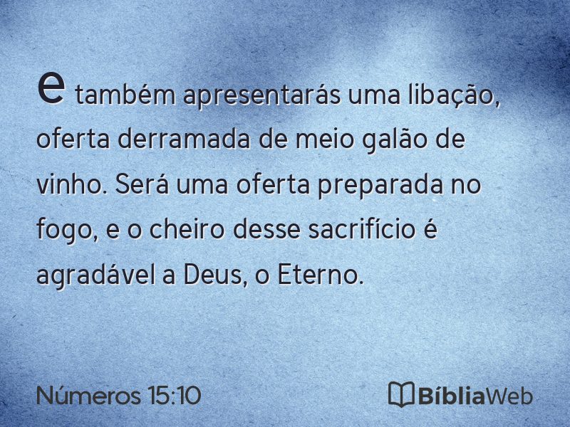 Números 15:10 em imagem para compartilhar