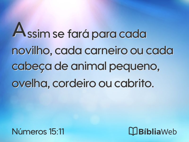 Números 15:11 em imagem para compartilhar
