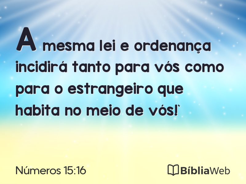 Números 15:16 em imagem para compartilhar