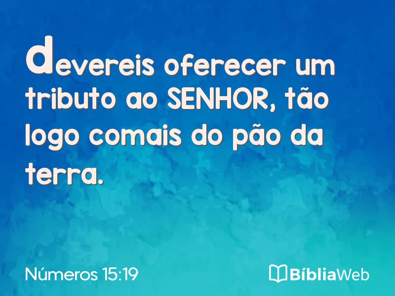 Números 15:19 em imagem para compartilhar