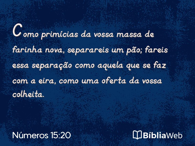Números 15:20 em imagem para compartilhar