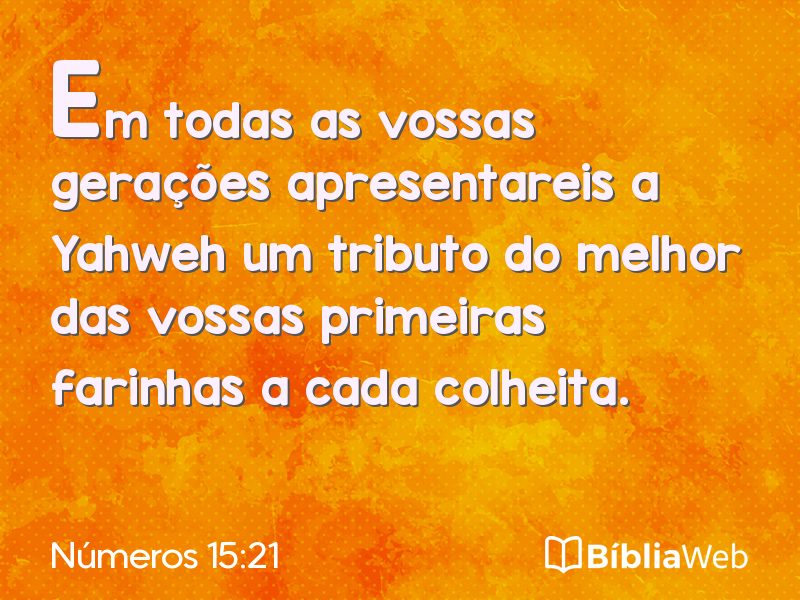 Números 15:21 em imagem para compartilhar