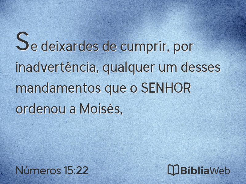 Números 15:22 em imagem para compartilhar