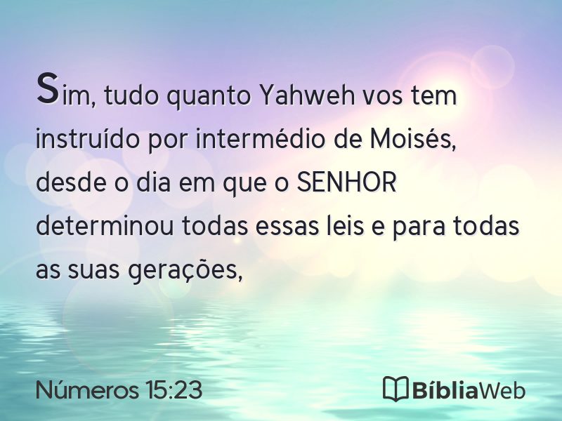 Números 15:23 em imagem para compartilhar