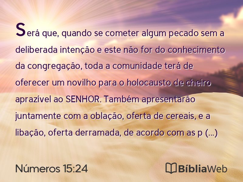 Números 15:24 em imagem para compartilhar
