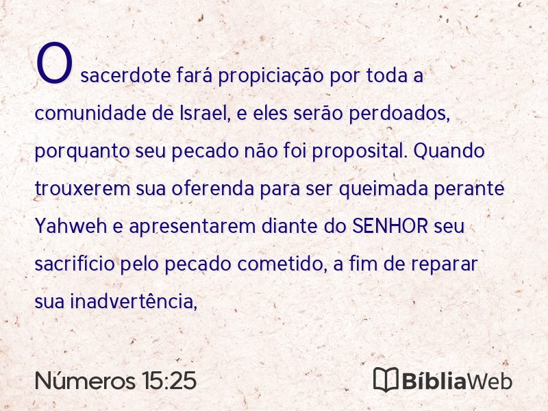 Números 15:25 em imagem para compartilhar