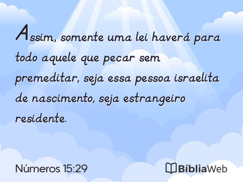 Números 15:29 em imagem para compartilhar