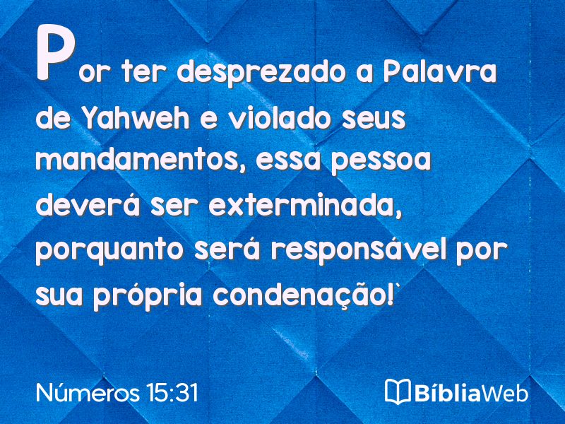 Números 15:31 em imagem para compartilhar
