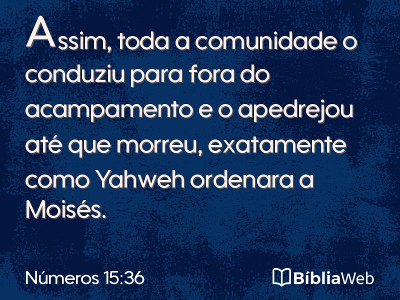 Números 15:36 em imagem para compartilhar