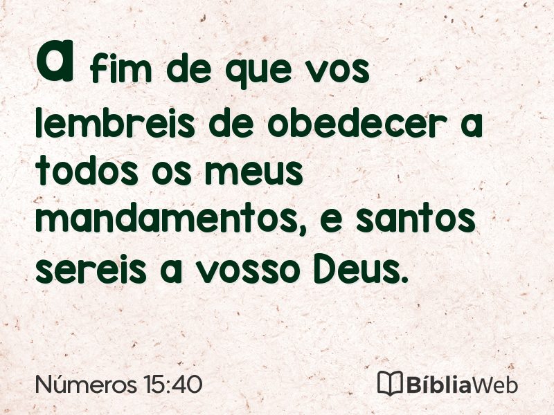 Números 15:40 em imagem para compartilhar