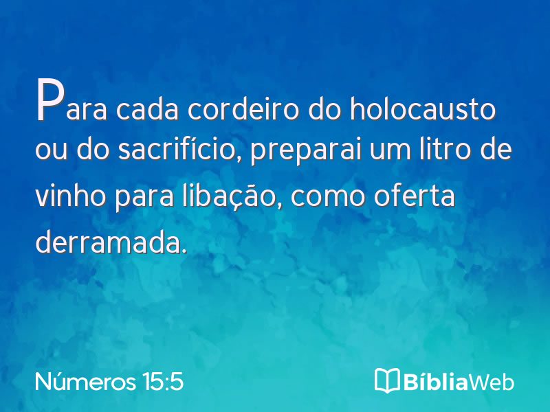 Números 15:5 em imagem para compartilhar