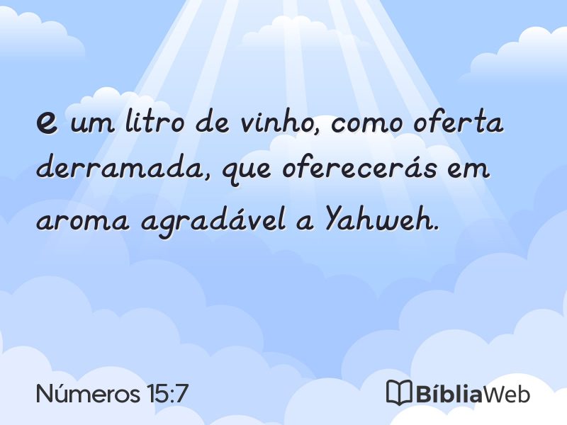 Números 15:7 em imagem para compartilhar
