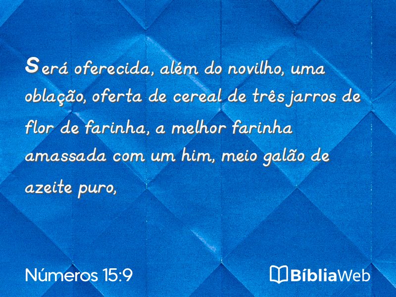 Números 15:9 em imagem para compartilhar