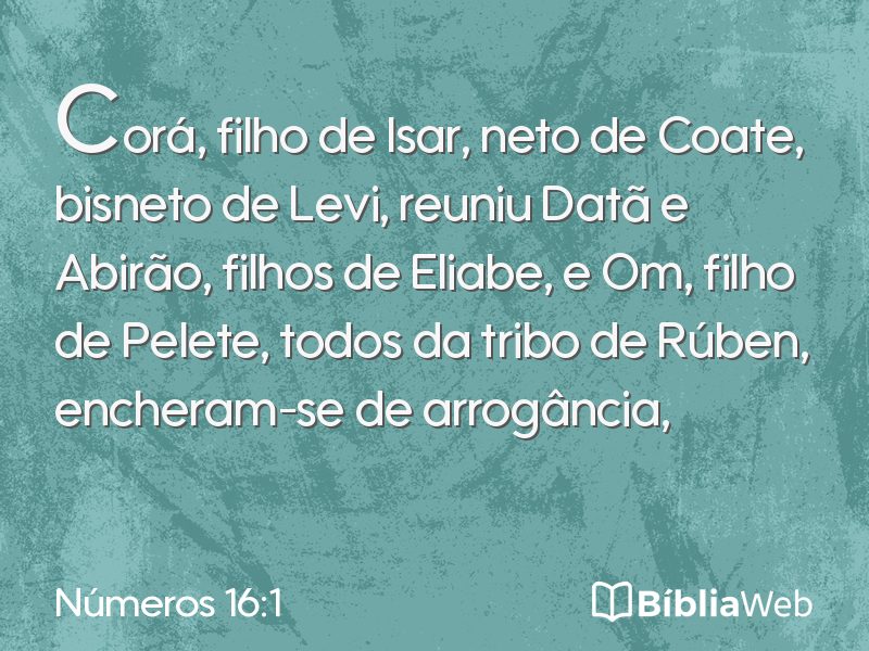 Números 16:1 em imagem para compartilhar