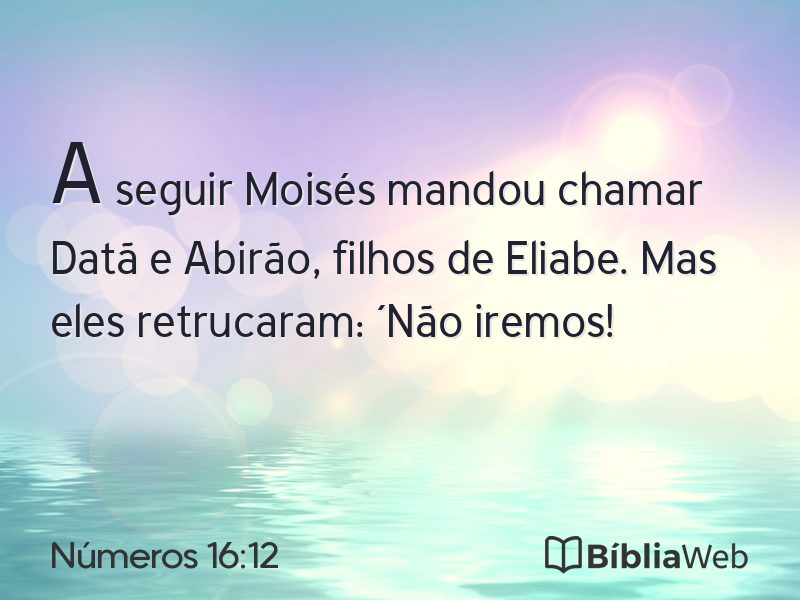 Números 16:12 em imagem para compartilhar