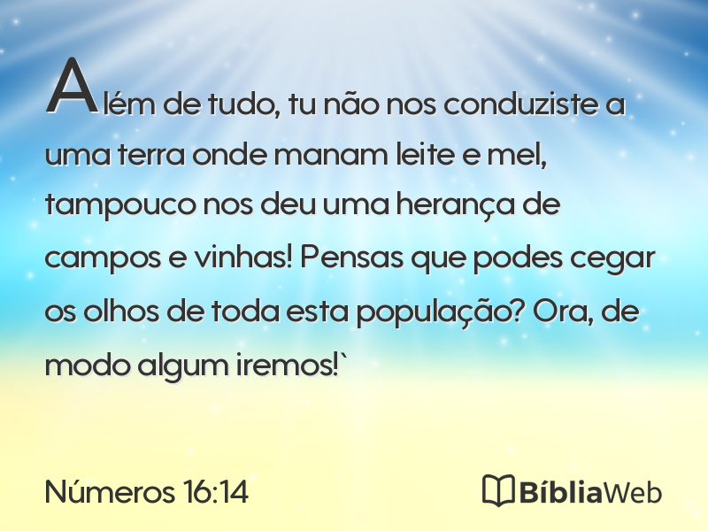 Números 16:14 em imagem para compartilhar
