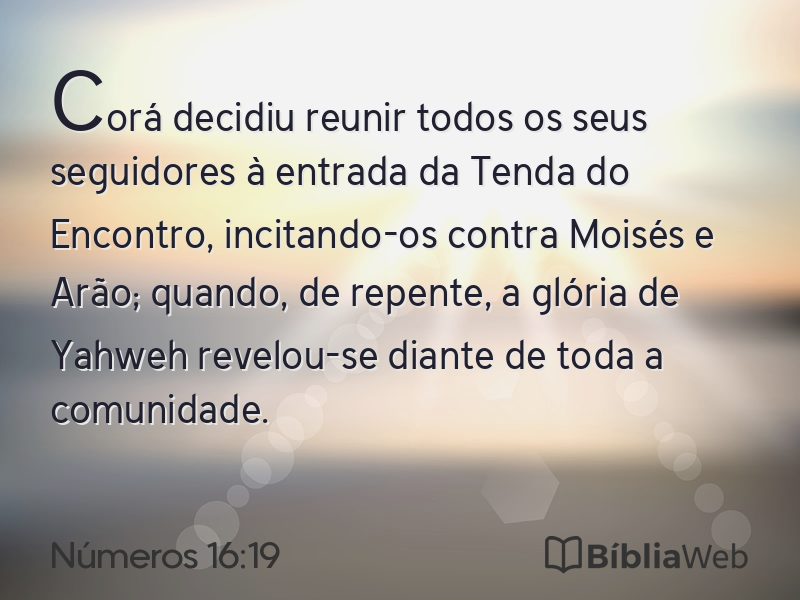Números 16:19 em imagem para compartilhar