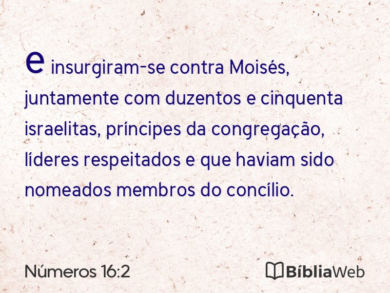 Números 16:2 em imagem para compartilhar