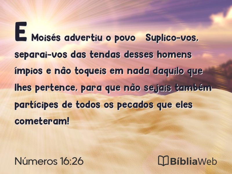 Números 16:26 em imagem para compartilhar