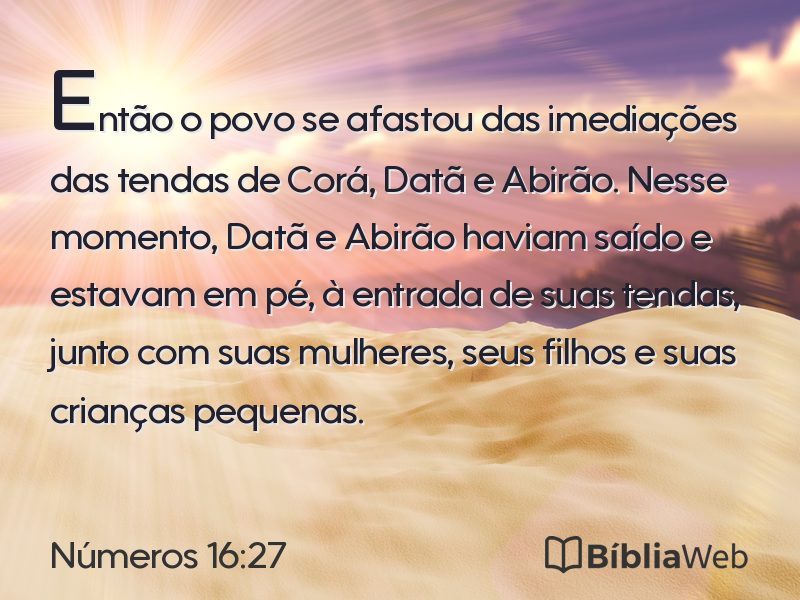 Números 16:27 em imagem para compartilhar