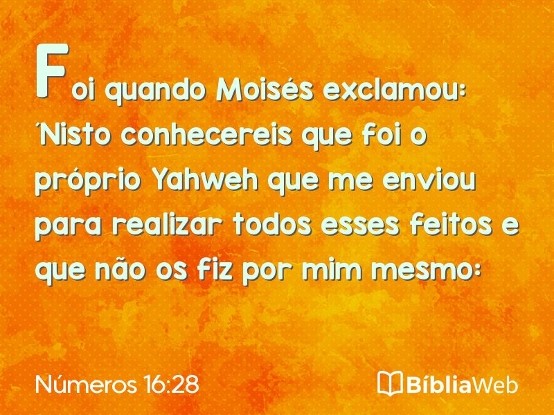 Números 16:28 em imagem para compartilhar