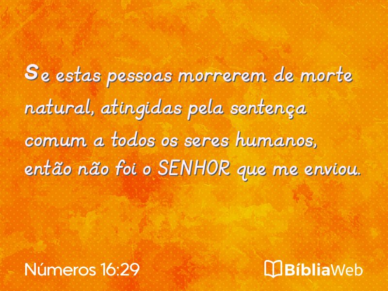 Números 16:29 em imagem para compartilhar