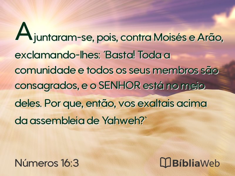 Números 16:3 em imagem para compartilhar