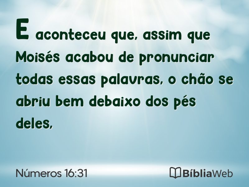 Números 16:31 em imagem para compartilhar
