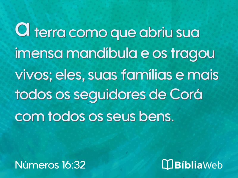 Números 16:32 em imagem para compartilhar