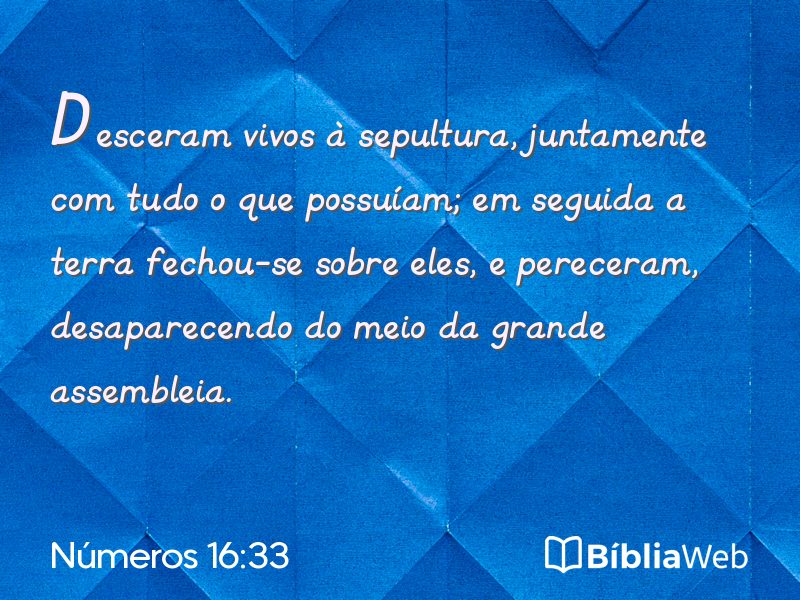 Números 16:33 em imagem para compartilhar