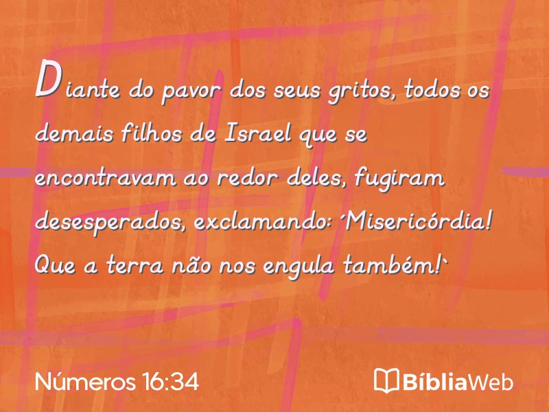 Números 16:34 em imagem para compartilhar