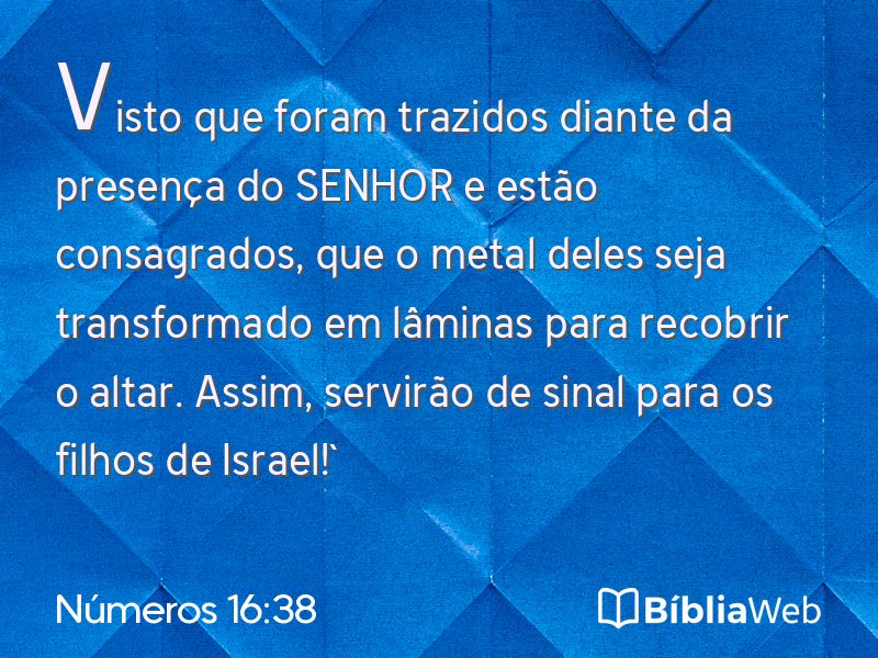 Números 16:38 em imagem para compartilhar