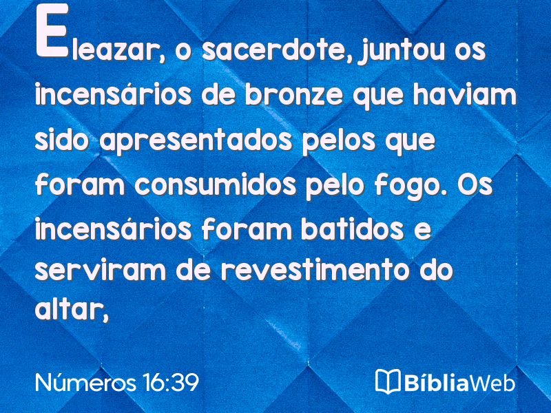Números 16:39 em imagem para compartilhar