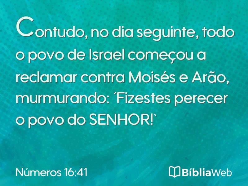 Números 16:41 em imagem para compartilhar