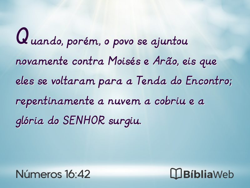 Números 16:42 em imagem para compartilhar