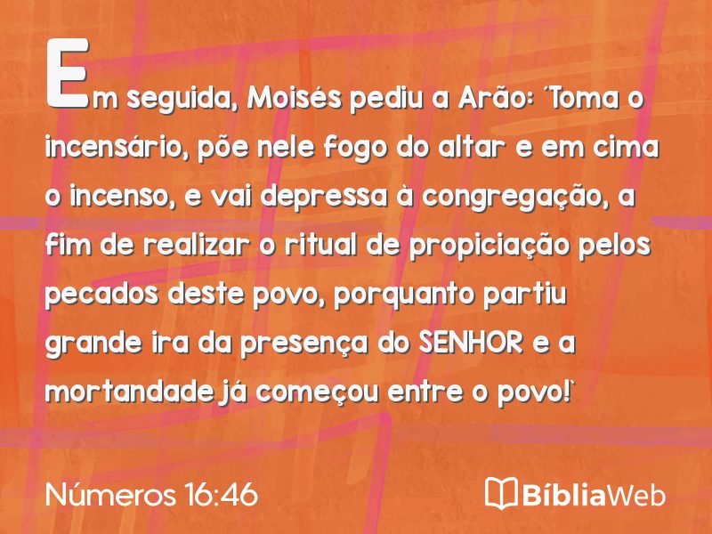 Números 16:46 em imagem para compartilhar