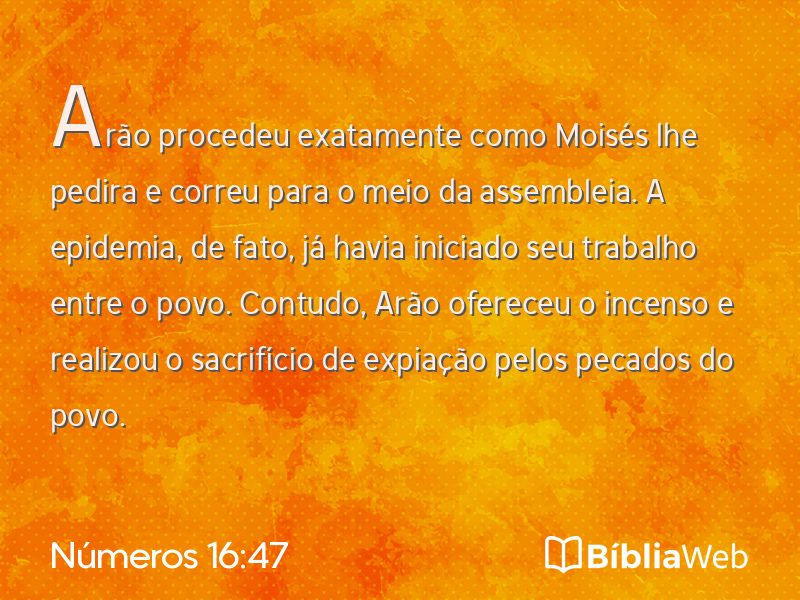Números 16:47 em imagem para compartilhar