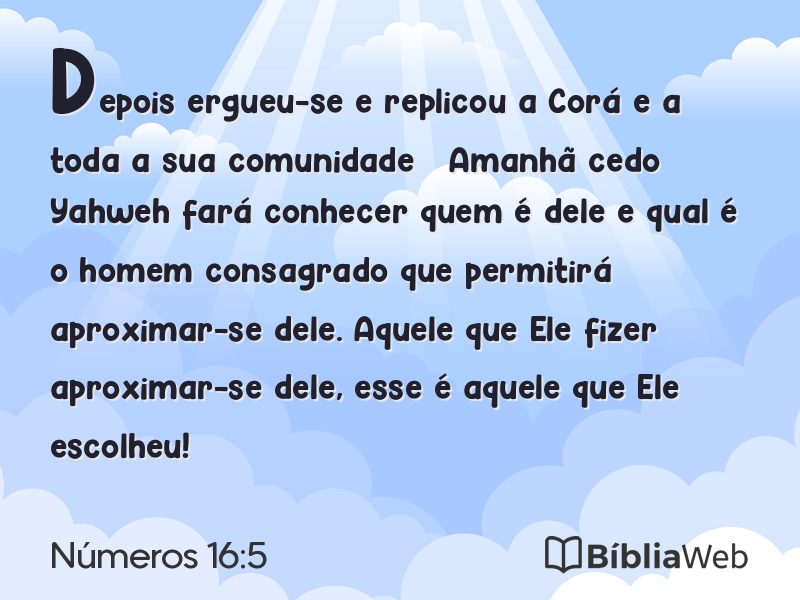 Números 16:5 em imagem para compartilhar