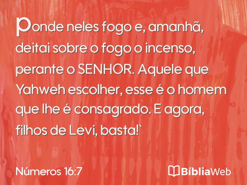 Números 16:7 em imagem para compartilhar