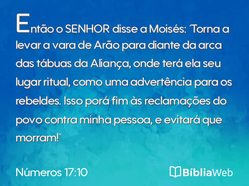 Números 17:10 em imagem para compartilhar