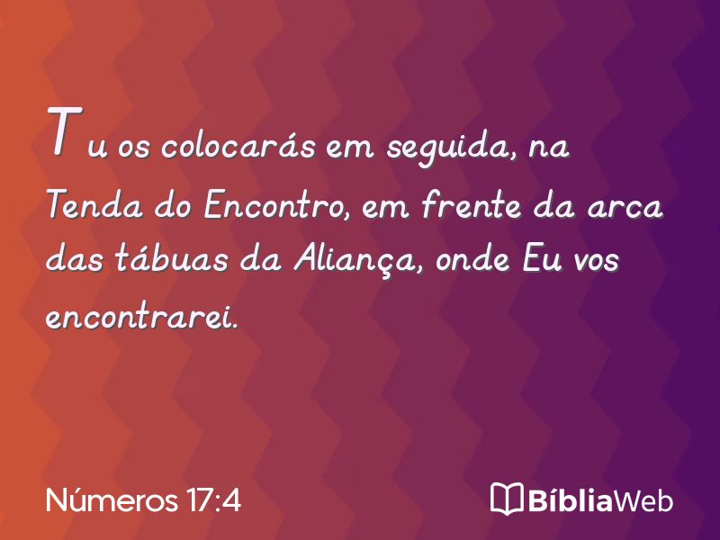 Números 17:4 em imagem para compartilhar